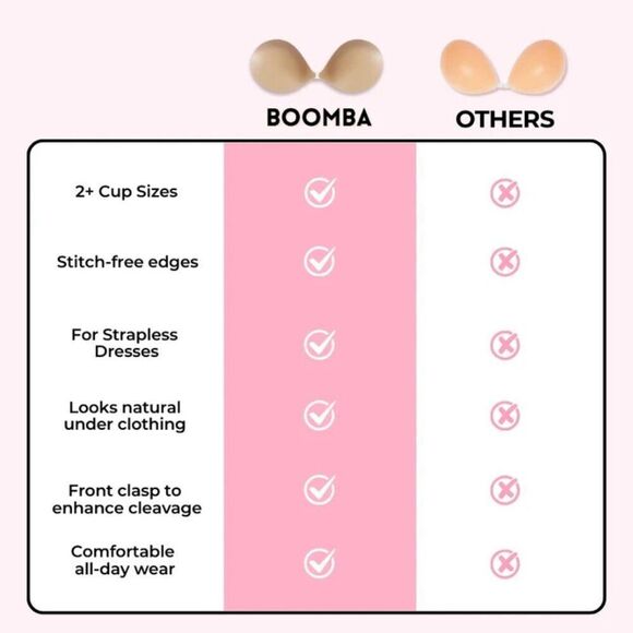 BOOMBA Magic Padded Sticky Bra Size F SAND 32G 34F 36E 38D 40C 42B - Picture 5 of 11